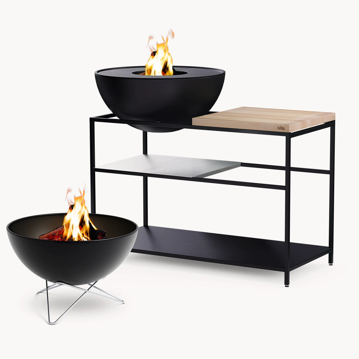 Höfats Fire Kitchen met Bowl 70 Plancha BBQ Set