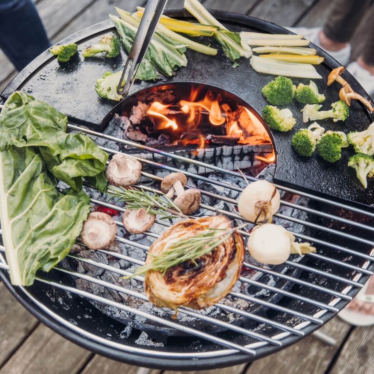 Höfats Bowl 57 Vuurkorf Plancha BBQ Set hoog