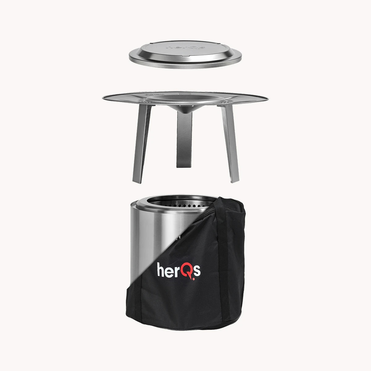 herQs Smokeless FirePit Cozy + Cozy Heater + Cozy Closer