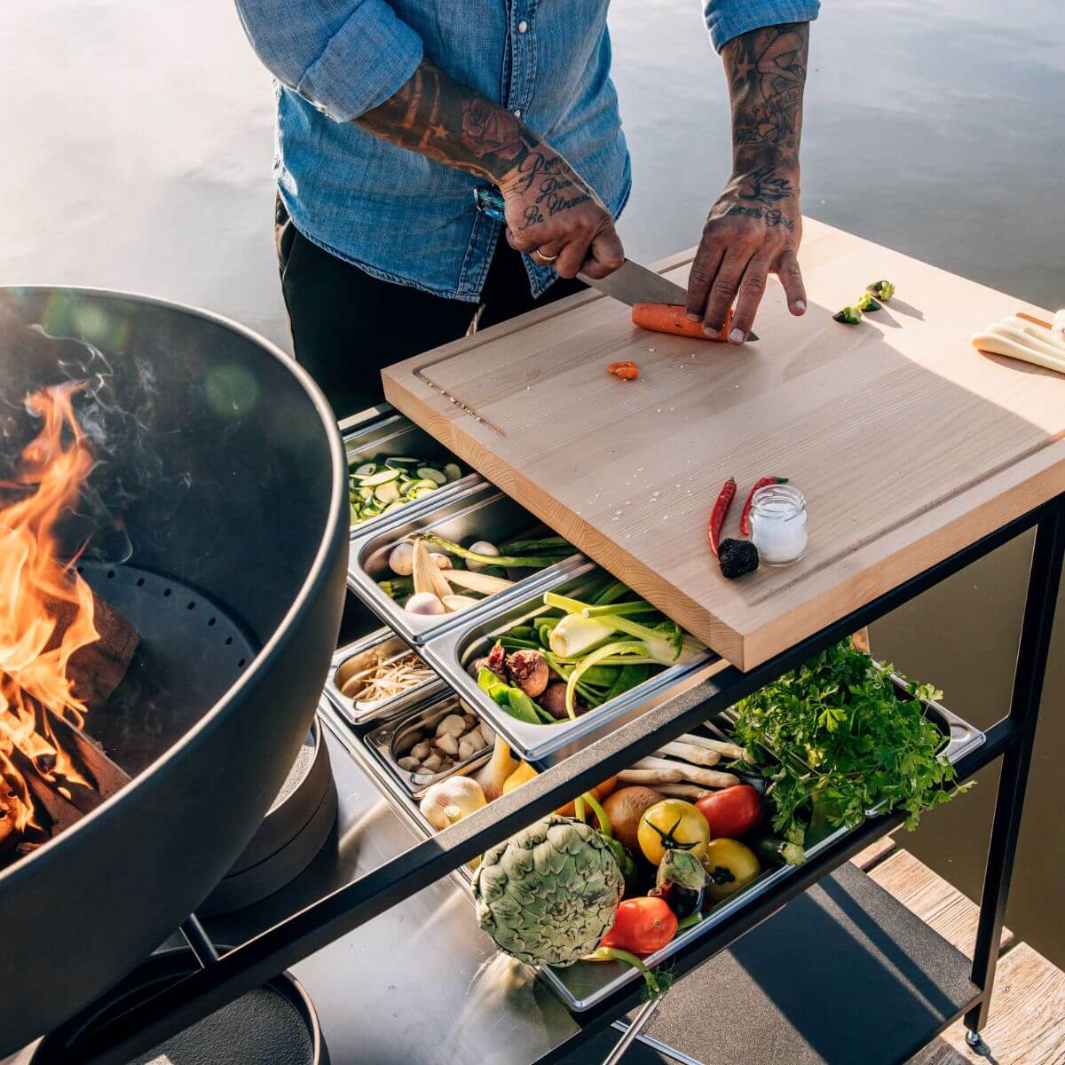 Höfats Fire Kitchen RVS Bakken-set