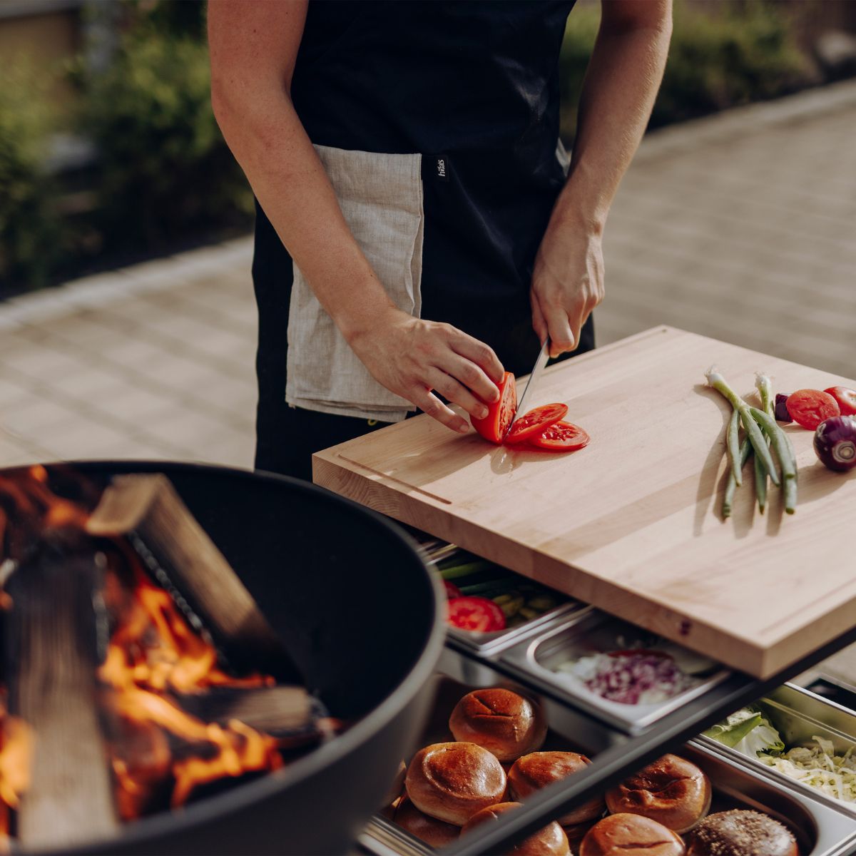 Höfats Fire Kitchen met Bowl 57 Plancha BBQ Set