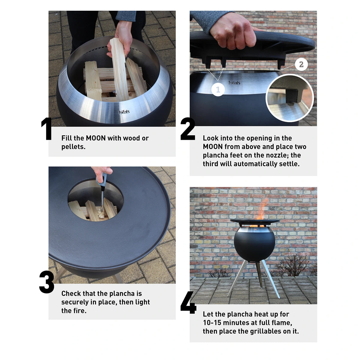 Höfats Moon 45 Plancha BBQ Set Hoog