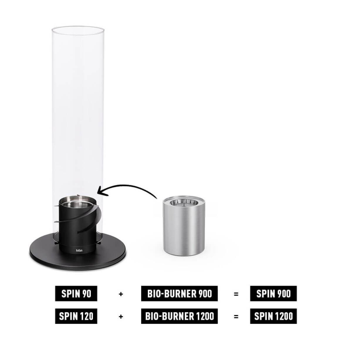 Höfats Spin 1200 Bio-Burner met Eco-Ring