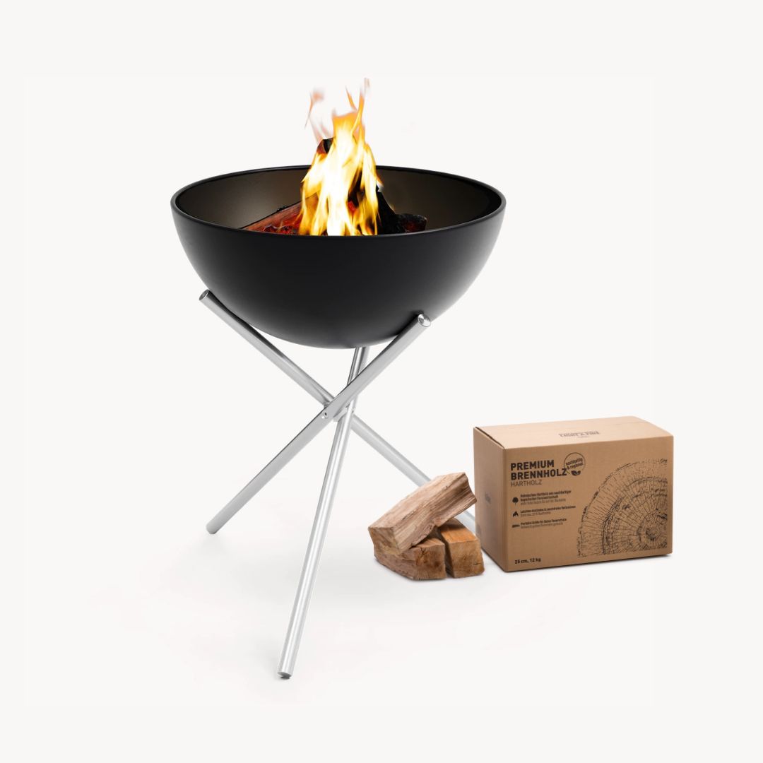 Höfats Bowl 70 Vuurkorf met Driepoot + Premium Hout Voordeelbundel