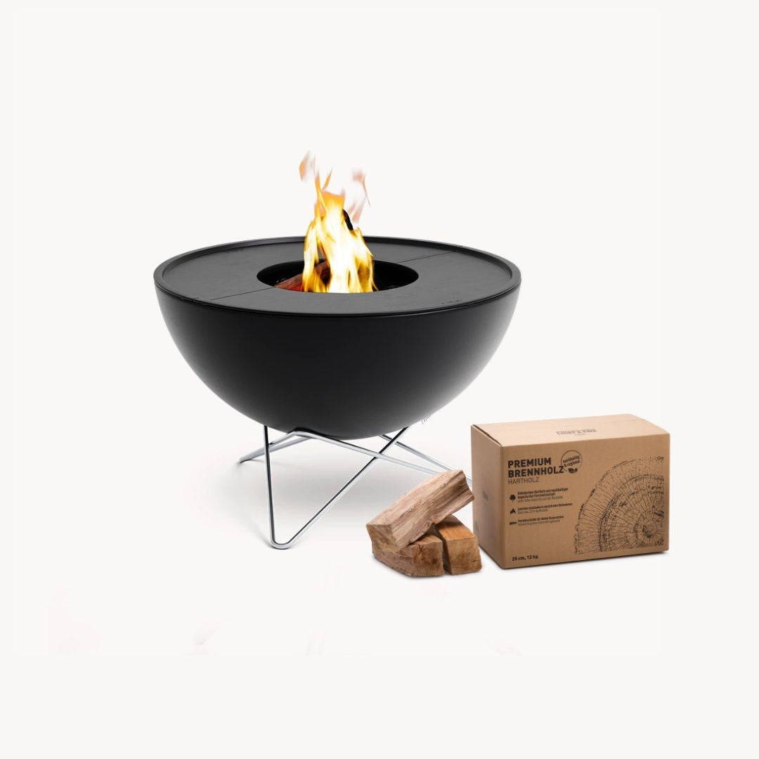 Höfats Bowl 70 Vuurkorf Plancha BBQ Set laag + Premium Hout Voordeelbundel