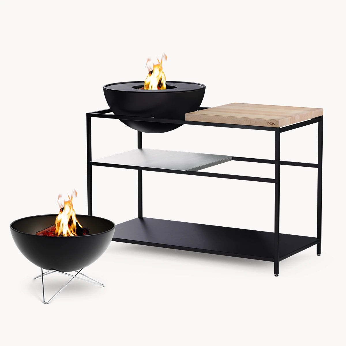 Höfats Fire Kitchen met Bowl 57 Plancha BBQ Set