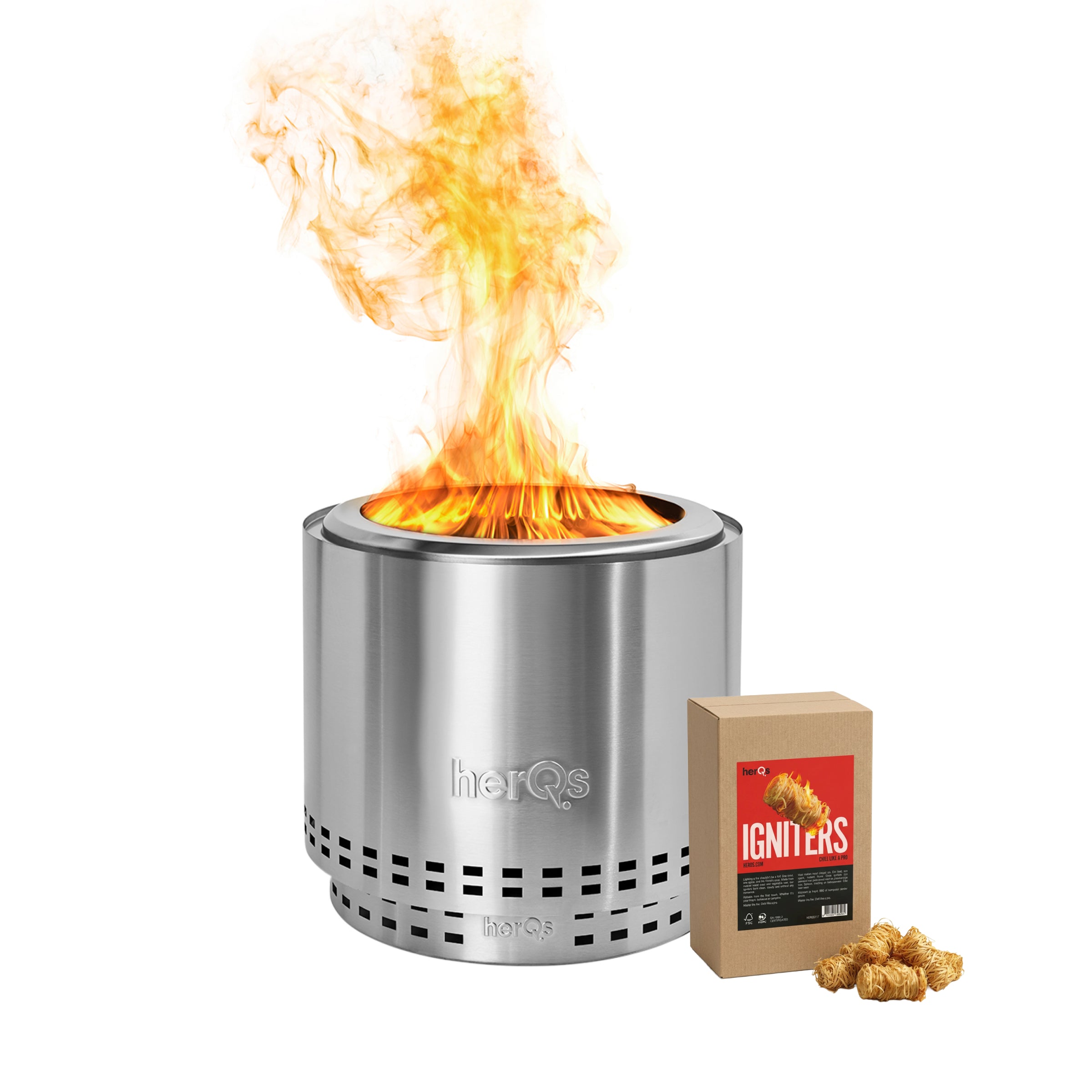 herQs Smokeless FirePit Blaze + Gratis Igniters