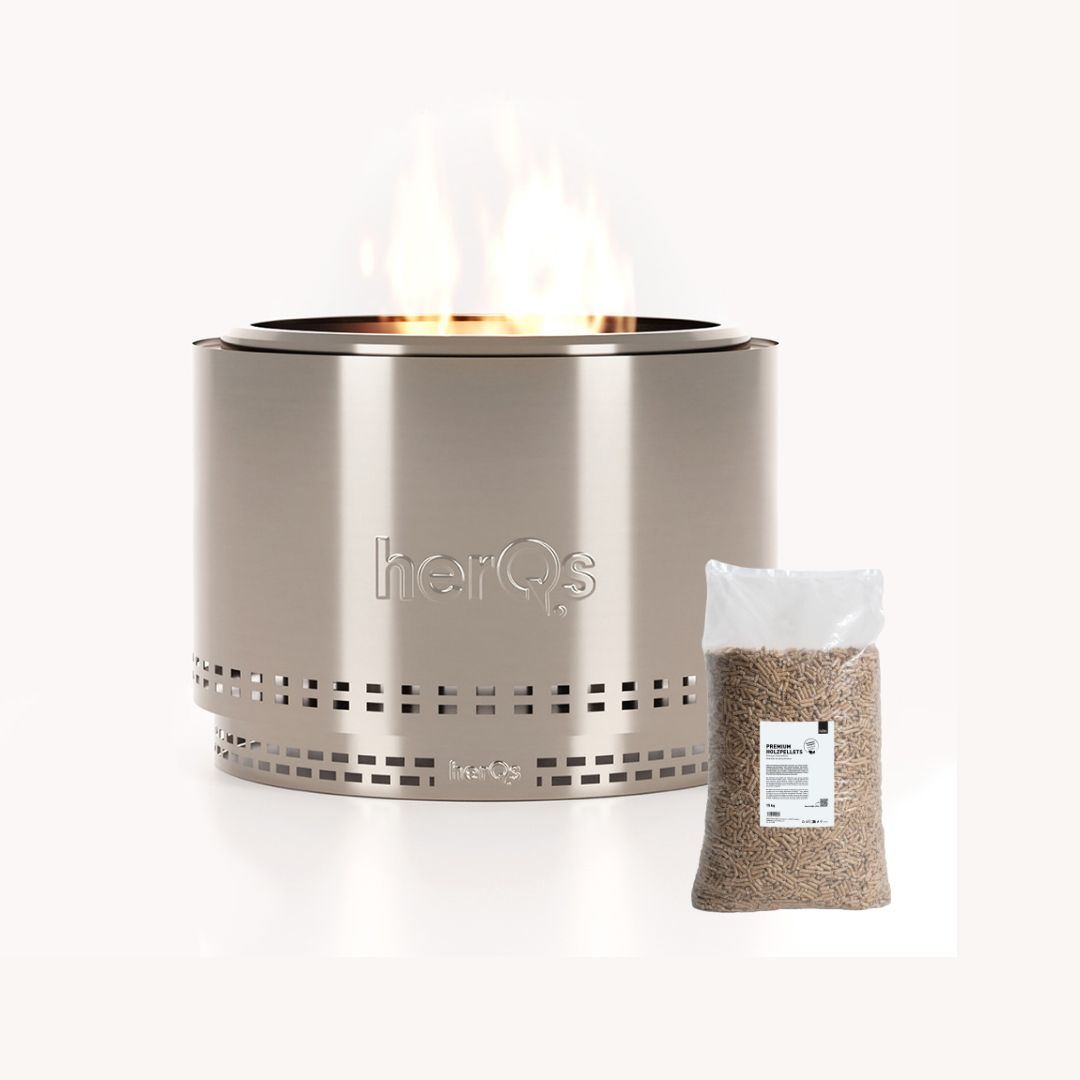 herQs Smokeless FirePit Chief + Premium Houtpellets Voordeelbundel