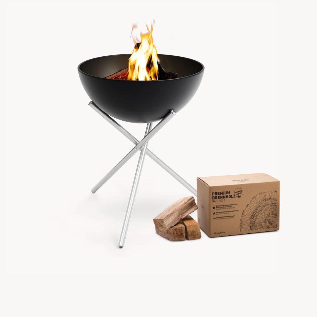 Höfats Bowl 57 Vuurkorf met Driepoot + Premium Hout Voordeelbundel